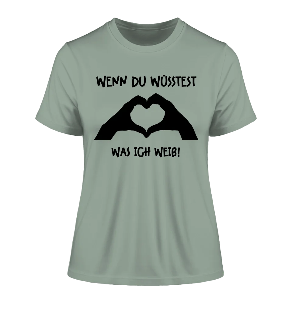 Keine Frage, ich liebe Dich auch! • Frau • Hände • personalisierter Text • Ladies Premium T-Shirt XS - 2XL aus Bio - Baumwolle für Damen • Exklusivdesign • personalisiert • Motivauswahl • personalisierbar von HalloGeschenk.de