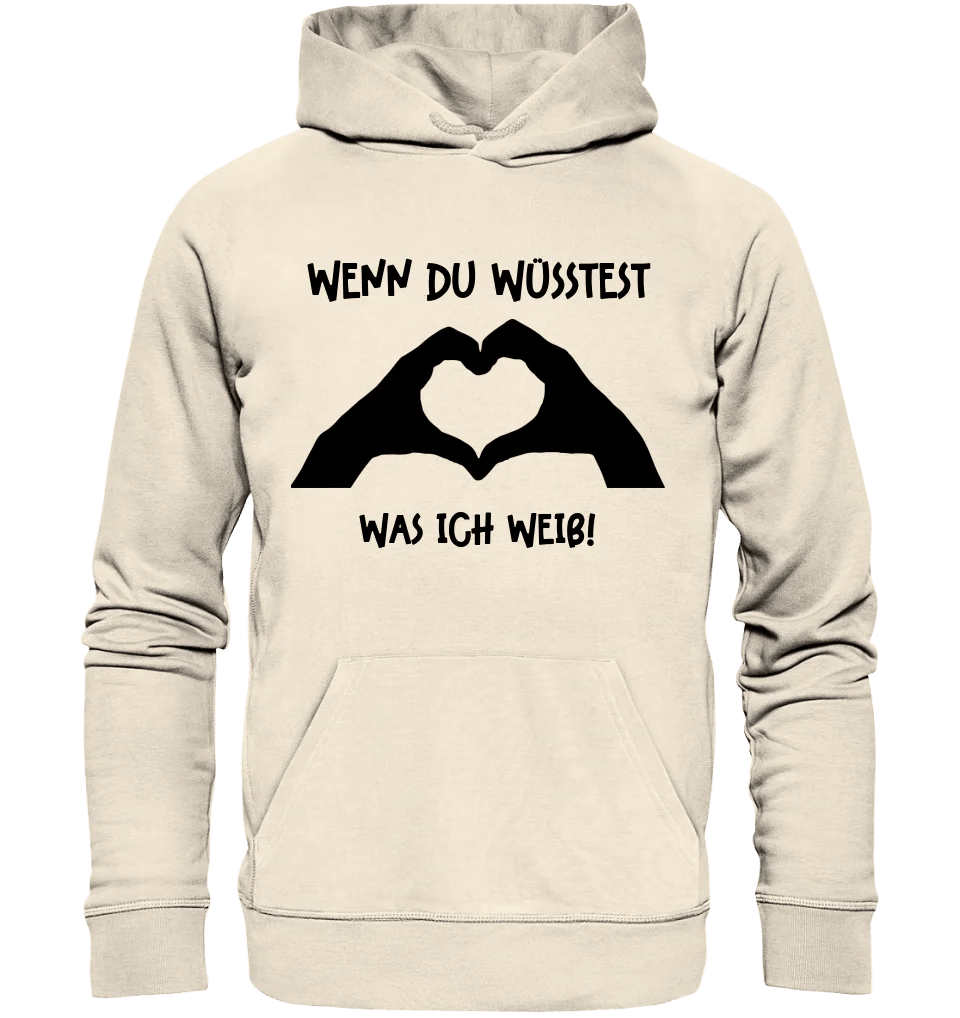 Keine Frage, ich liebe Dich auch! • Hände • personalisierter Text • Unisex Premium Hoodie XS - 5XL aus Bio - Baumwolle für Damen & Herren • Exklusivdesign • personalisiert von HalloGeschenk.de