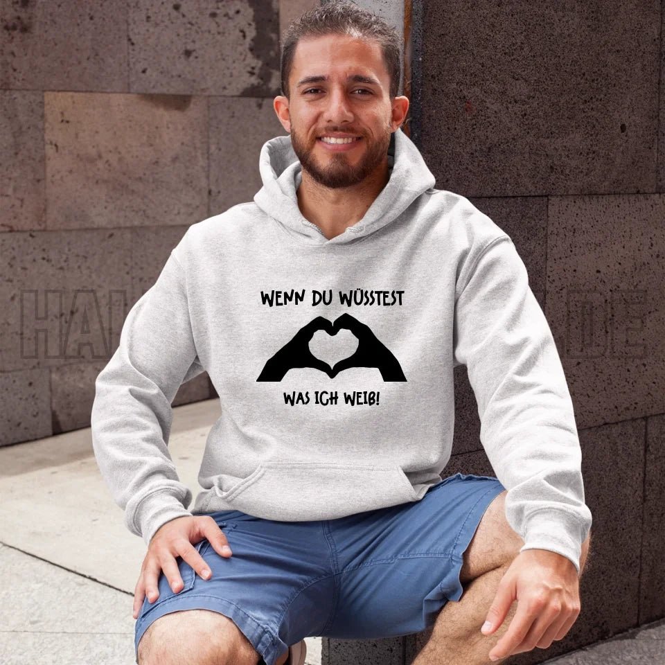 Keine Frage, ich liebe Dich auch! • Hände • personalisierter Text • Unisex Premium Hoodie XS - 5XL aus Bio - Baumwolle für Damen & Herren • Exklusivdesign • personalisiert von HalloGeschenk.de