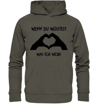 Keine Frage, ich liebe Dich auch! • Hände • personalisierter Text • Unisex Premium Hoodie XS - 5XL aus Bio - Baumwolle für Damen & Herren • Exklusivdesign • personalisiert von HalloGeschenk.de