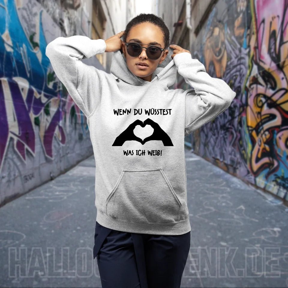 Keine Frage, ich liebe Dich auch! • Hände • personalisierter Text • Unisex Premium Hoodie XS - 5XL aus Bio - Baumwolle für Damen & Herren • Exklusivdesign • personalisiert von HalloGeschenk.de