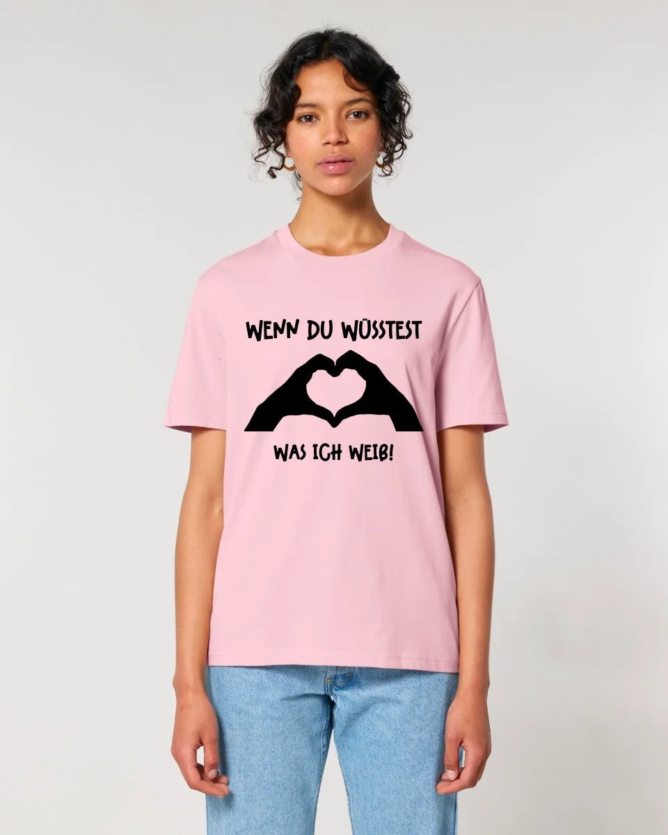 Keine Frage, ich liebe Dich auch! • Hände • personalisierter Text • Unisex Premium T-Shirt XS - 5XL aus Bio - Baumwolle für Damen & Herren • Exklusivdesign • personalisiert von HalloGeschenk.de