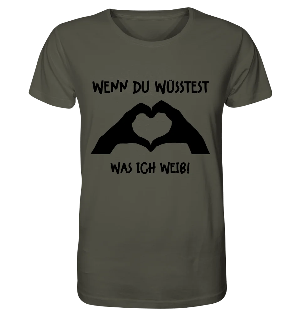 Keine Frage, ich liebe Dich auch! • Hände • personalisierter Text • Unisex Premium T-Shirt XS - 5XL aus Bio - Baumwolle für Damen & Herren • Exklusivdesign • personalisiert von HalloGeschenk.de