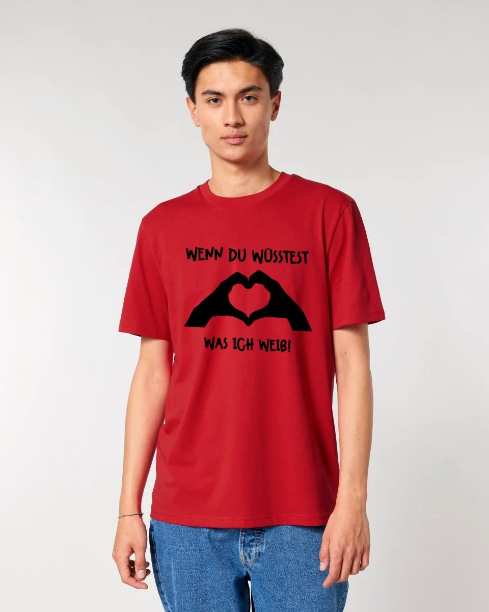 Keine Frage, ich liebe Dich auch! • Hände • personalisierter Text • Unisex Premium T-Shirt XS - 5XL aus Bio - Baumwolle für Damen & Herren • Exklusivdesign • personalisiert von HalloGeschenk.de