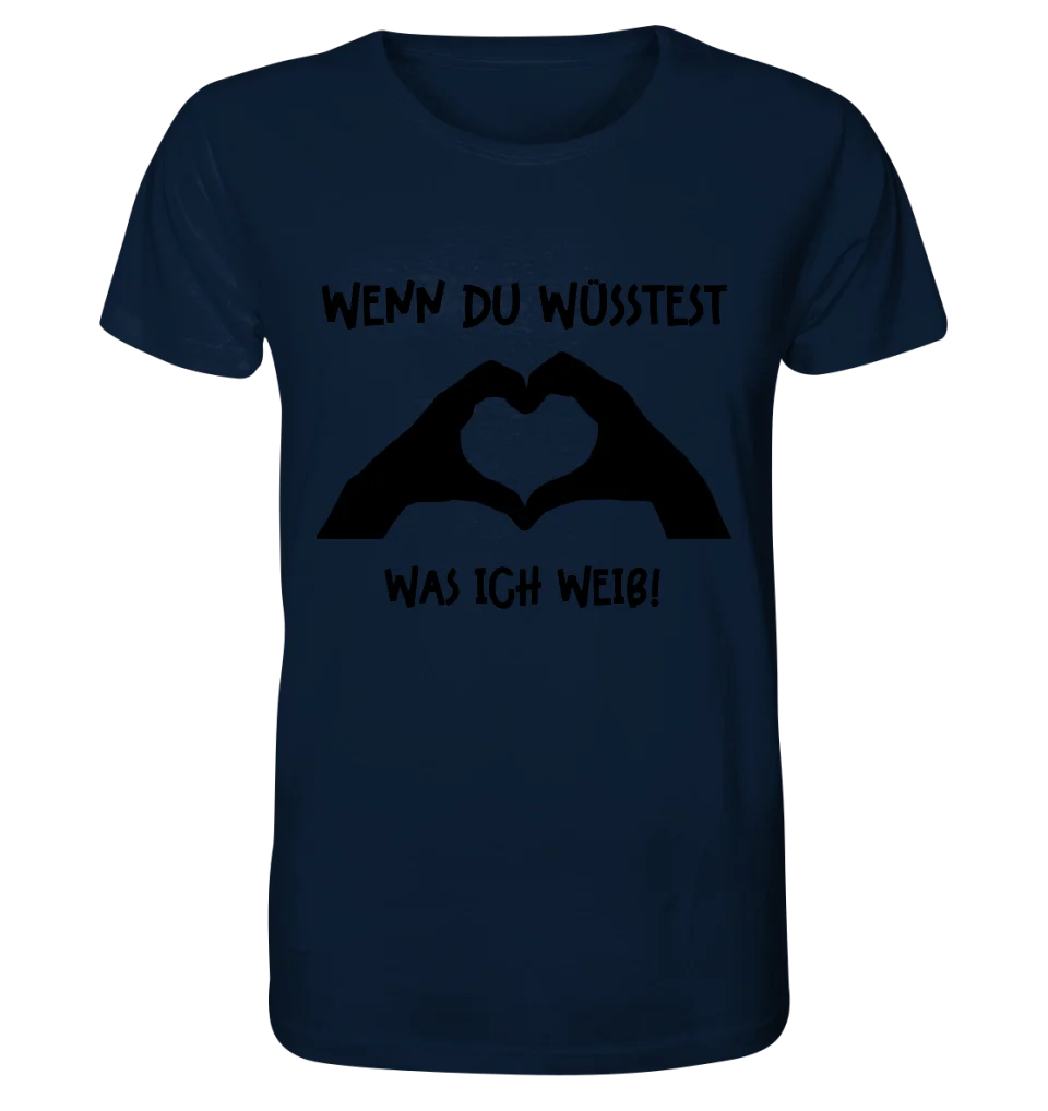 Keine Frage, ich liebe Dich auch! • Hände • personalisierter Text • Unisex Premium T-Shirt XS - 5XL aus Bio - Baumwolle für Damen & Herren • Exklusivdesign • personalisiert von HalloGeschenk.de