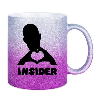 Keine Frage, ich liebe Dich auch! • Insider • personalisierter Text • Glitzertasse mit Farbverlauf