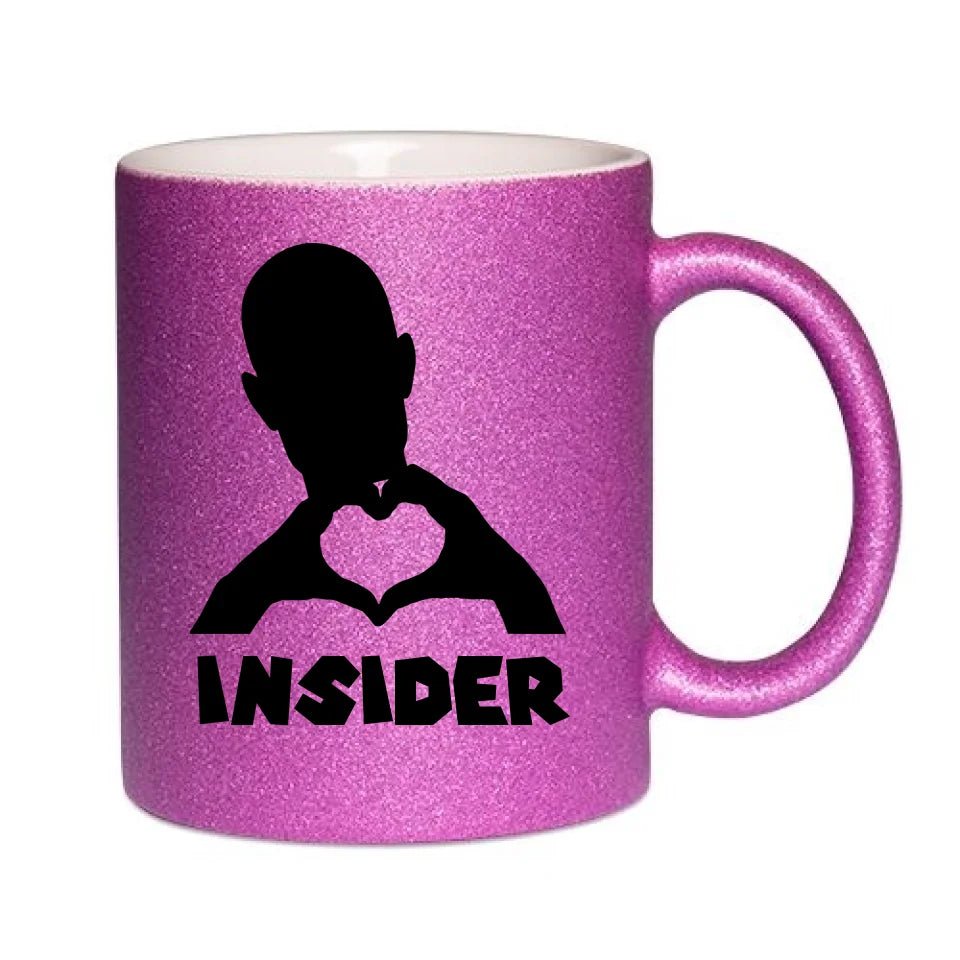 Keine Frage, ich liebe Dich auch! • Insider • personalisierter Text • Glitzertasse ohne Farbverlauf