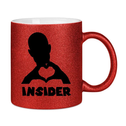 Keine Frage, ich liebe Dich auch! • Insider • personalisierter Text • Glitzertasse ohne Farbverlauf