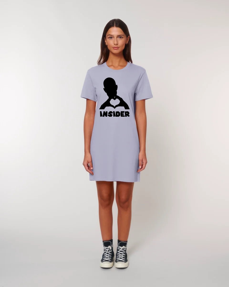 Keine Frage, ich liebe Dich auch! • Insider • personalisierter Text • Ladies Premium T-Shirt Kleid aus Bio - Baumwolle S - 2XL • Exklusivdesign • personalisiert von HalloGeschenk.de