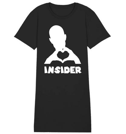 Keine Frage, ich liebe Dich auch! • Insider White • personalisierter Text • Ladies Premium T-Shirt Kleid aus Bio - Baumwolle S - 2XL • Exklusivdesign • personalisiert von HalloGeschenk.de