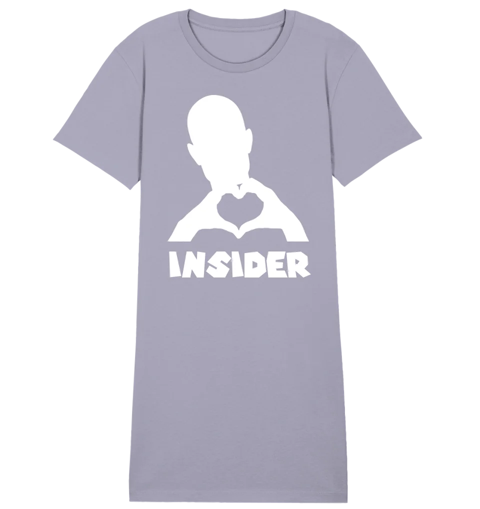 Keine Frage, ich liebe Dich auch! • Insider White • personalisierter Text • Ladies Premium T-Shirt Kleid aus Bio - Baumwolle S - 2XL • Exklusivdesign • personalisiert von HalloGeschenk.de