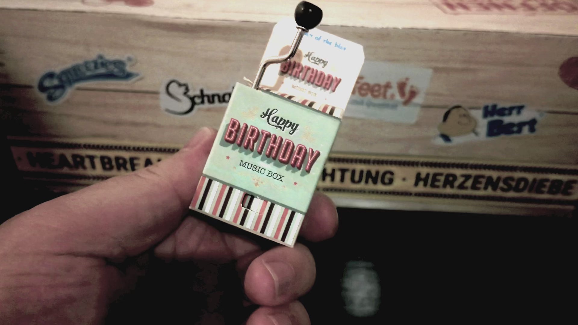 Musikbox zum Geburtstag • Happy Birthday •  ca. 4 x 5 cm (Spieluhr)