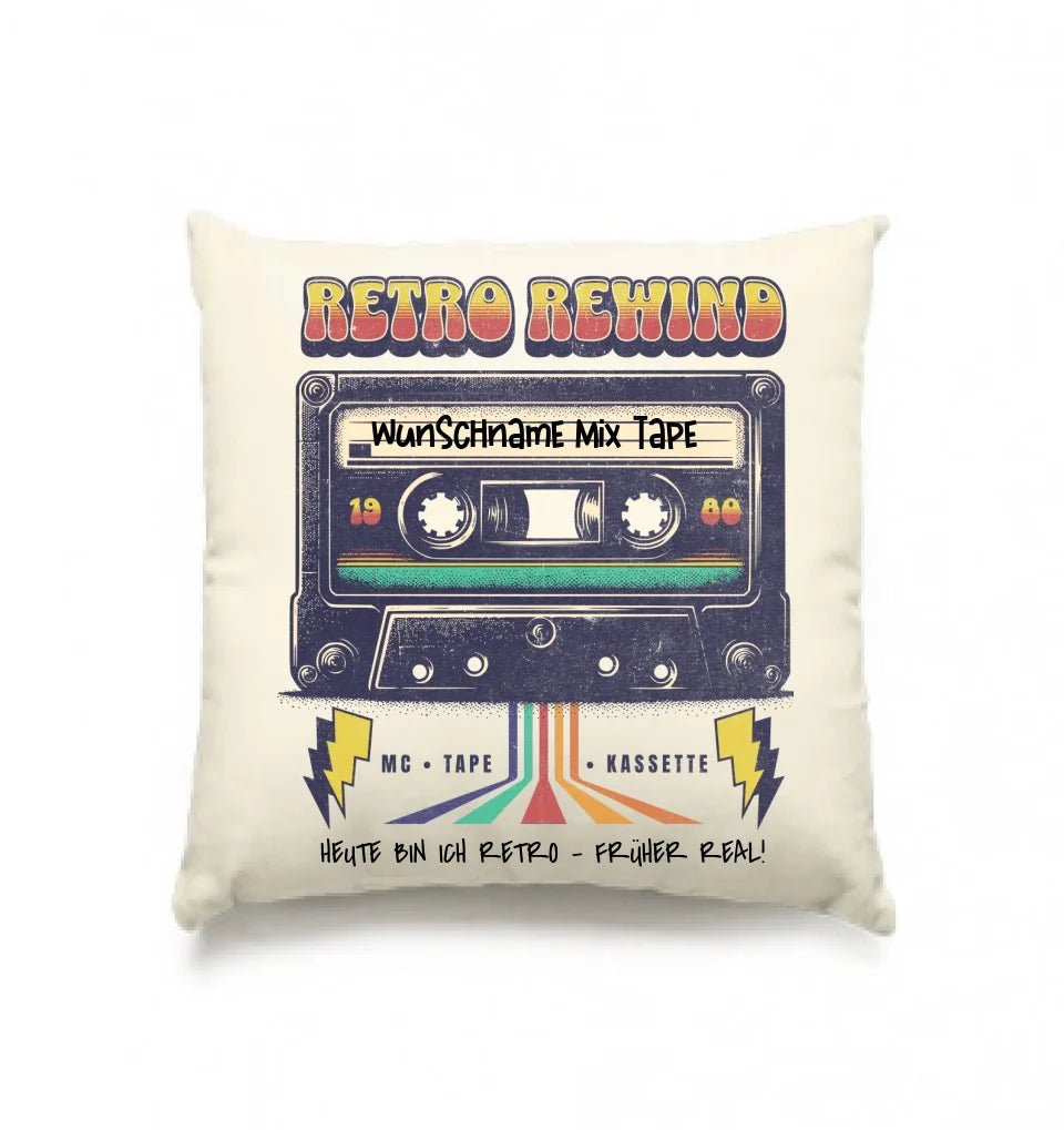 Retro MC 1960 bis 1999 + Wunschtext • Kissen 40x40 cm • personalisiert von HalloGeschenk.de