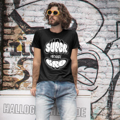 SUPER BRO + Name • personalisierter Text • Unisex Premium T-Shirt XS - 5XL aus Bio - Baumwolle für Damen & Herren • Exklusivdesign • personalisiert von HalloGeschenk.de