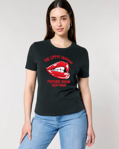 The Spooky, Ducky oder Lippsy Horror Picture Show + Name • Ladies Premium T-Shirt XS - 2XL aus Bio - Baumwolle für Damen • Exklusivdesign • personalisiert • Halloween von HalloGeschenk.de