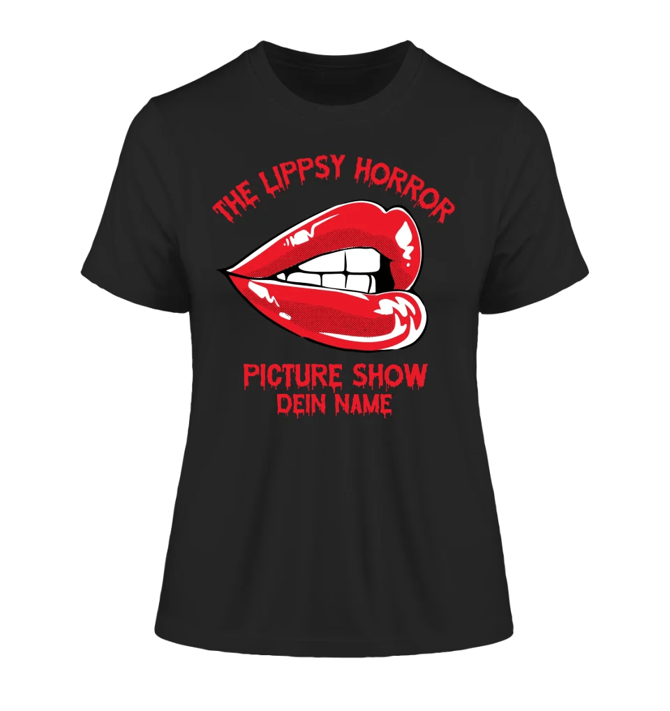 The Spooky, Ducky oder Lippsy Horror Picture Show + Name • Ladies Premium T-Shirt XS - 2XL aus Bio - Baumwolle für Damen • Exklusivdesign • personalisiert • Halloween von HalloGeschenk.de