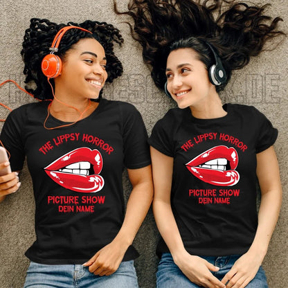 The Spooky, Ducky oder Lippsy Horror Picture Show + Name • Ladies Premium T-Shirt XS - 2XL aus Bio - Baumwolle für Damen • Exklusivdesign • personalisiert • Halloween von HalloGeschenk.de