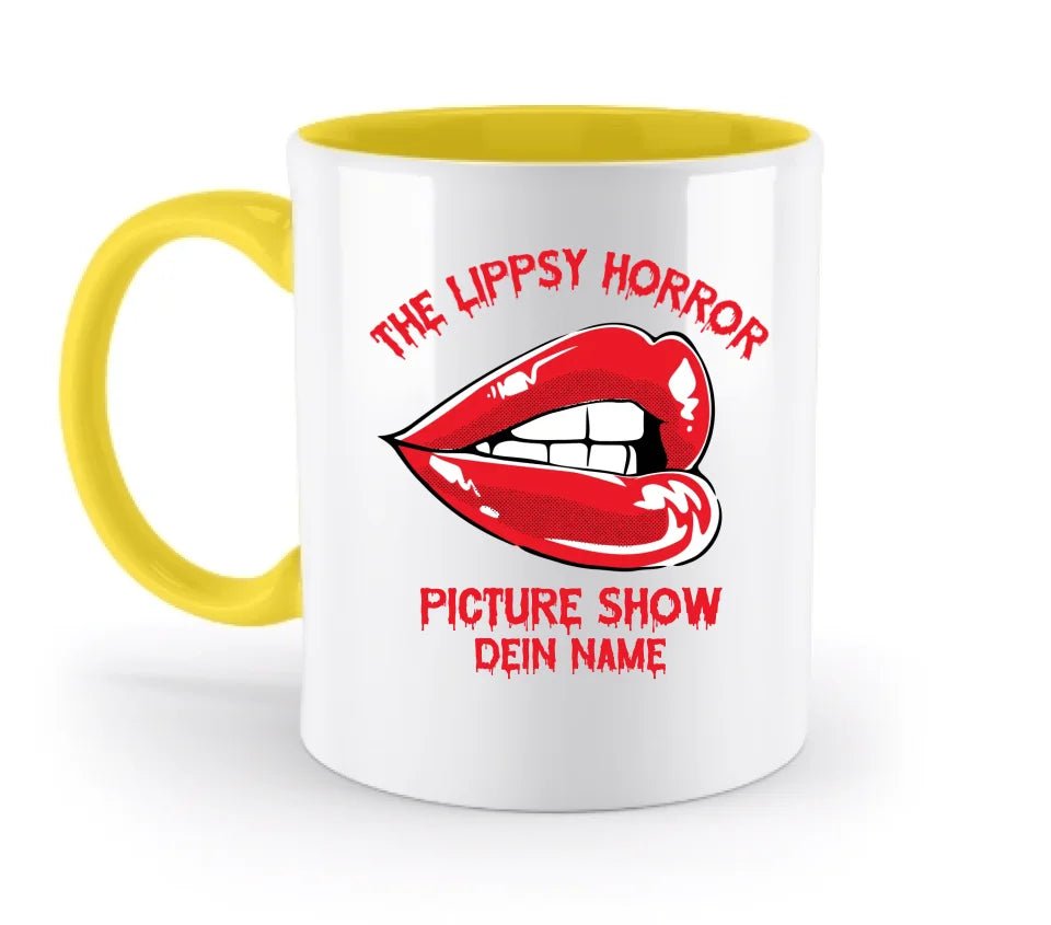 The Spooky, Ducky oder Lippsy Horror Picture Show + Name • zweifarbige Tasse (spülmaschinengeeignet) • Exklusivdesign • personalisiert • Halloween von HalloGeschenk.de