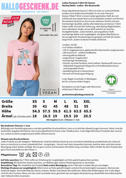 Tochter & Mutter • Schuhe • Beste Mama • Ladies Premium T-Shirt XS - 2XL aus Bio - Baumwolle für Damen • Exklusivdesign • personalisiert • Motivauswahl • personalisierbar von HalloGeschenk.de