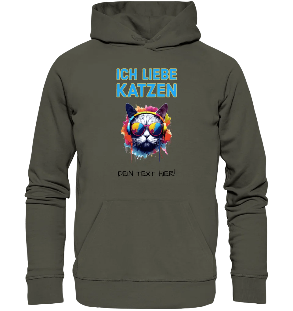 Wähle die Katze (mit Motivauswahl + Text) • Unisex Premium Hoodie XS - 5XL aus Bio - Baumwolle für Damen & Herren • Exklusivdesign • personalisiert von HalloGeschenk.de